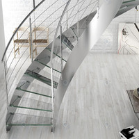 Escalier flottant cantilever avec support dissimulé pour intérieur, idéal pour les petites maisons