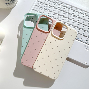 Semplice colore della caramella cuore a pois per Iphone16 Pro custodia per telefono cellulare Max per <span class=keywords><strong>IPhone</strong></span> 14 finta pelle Texture TPU - Product Image 4