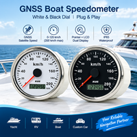 KUS GNSS Speedometer 200km/jam Odometer 85mm Pengukur Kecepatan Laut Pilihan Dial Putih/Hitam untuk Kapal Pesiar RV