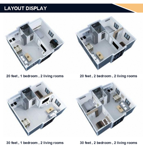 10 फीट 20 फीट 30 फीट 40ft हल्के स्टील तह विस्तार कंटेनर हाउस वाटरप्रूफ/इन्सुलेट/ध्वनि प्रमाण आधुनिक प्रीफैब - Product Image 4