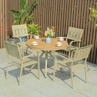 Nouveau design Fauteuils de jardin Ensemble de table Chaises de table modernes en fonte d'aluminium avec revêtement en poudre Parfait pour les salons extérieurs