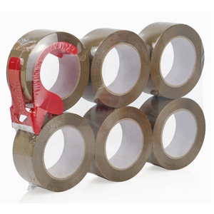 6 paquets de ruban adhésif d'emballage en acrylique BOPP brun foncé 2,36 mil x 48 mm x <span class=keywords><strong>110</strong></span> yards - Product Image 1