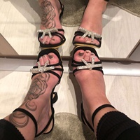 Sandales Romaines Florales à Talons Hauts et Fins, Nœud Strass Talon Haut pour Femme 2025