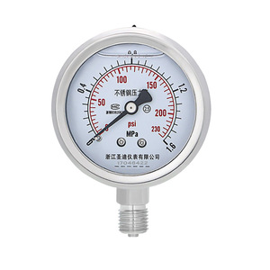 เกจวัดแรงดันสแตนเลส YN60BF 0.4-2.0MPa ทนต่อแรงกระแทก พร้อมน้ำมันซิลิโคนสำหรับใช้ในอุตสาหกรรม - Product Image 2
