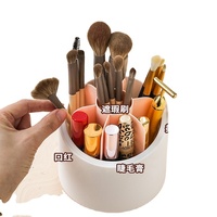 Boîte de rangement en plastique anti-poussière avec couvercle ombre à paupières et porte-stylo pinceau à sourcils pour l'organisation du maquillage