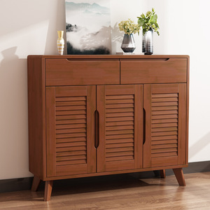 Nordic Solid Wood <b>Shoe</b> Cabinet Natural Color <b>Space</b> <b>Saving</b> Entryway <b>Storage</b> Cabinet For Home Living Room Use - Product Image 2