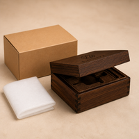 Boîte d'aromathérapie rectangulaire en bois de noyer de luxe et étui pour brûleur d'encens avec gravure laser pour commandes personnalisées - Décoration parfumée pour la maison, cadeau