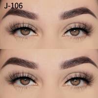 Faux cils en bande, aspect naturel, courts, en fourrure de vison russe 3D, noirs, sans cruauté, réutilisables, vente en gros