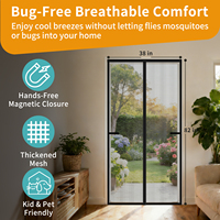 Rideau de porte anti-moustiques magnétique, moustiquaire à mailles fines, fermeture automatique mains libres, barrière anti-poussière et anti-insectes pour portes d'entrée et intérieures