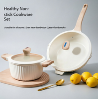 Set Peralatan Masak McKenzie Stone, Set Peralatan Masak Anti Lengket Lengkap untuk Rumah Tangga, Kompatibel dengan Kompor Induksi, Set Wajan 10 Buah