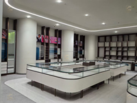Weiße Modische OEM-Sonnenbrillen & Brillen Ausstellungsvitrine aus Gehärtetem Glas mit LED-Beleuchtung Umweltfreundliche Präsentationsvitrine für Optiker-Inneneinrichtung