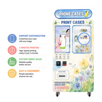 Distributeur automatique de coques de téléphone portable à écran tactile en libre-service, machine à coques de téléphone personnalisées, sortie rapide pour les laveries automatiques et les centres de bain