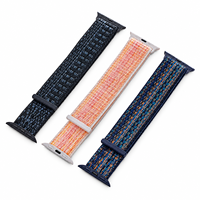 Bracelet de montre en nylon multicolore avec fermeture auto-agrippante, tissé et réglable, pour montres connectées et collections personnalisées
