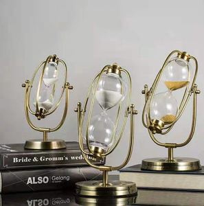 <span class=keywords><strong>Sablier</strong></span> rotatif en métal doré rétro personnalisé, ornements de bureau créatifs, <span class=keywords><strong>sablier</strong></span> de sable pour décoration de luxe pour la maison, 15/30/60min - Product Image 2