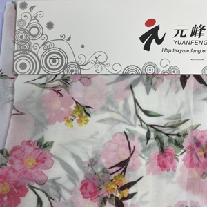 Fuji <span class=keywords><strong>tex</strong></span>-tela de gasa estampada con flores, tejido de poliéster 100% para vestido de mujer - Product Image 3