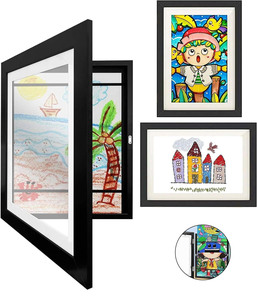 Cadre photo numérique en bois moderne fait main pour les œuvres d'art des enfants avec verre incassable - Product Image 1