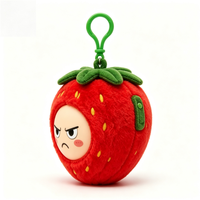 Sac à dos personnalisable en PVC avec pendentif fraise en peluche et motif de dessin animé