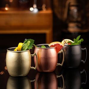 Mug à cocktail Moscow Mule en acier inoxydable 304, 60 ml, 350 ml, 550 ml, qualité alimentaire, logo personnalisé, coloré, en forme de tambour - Product Image 2