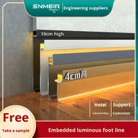 LED Aluminium legierung Lichtst reifen Sockel leiste Edelstahl Embedded Luminous Metal Black Wall Corner Hotels Wohnungen