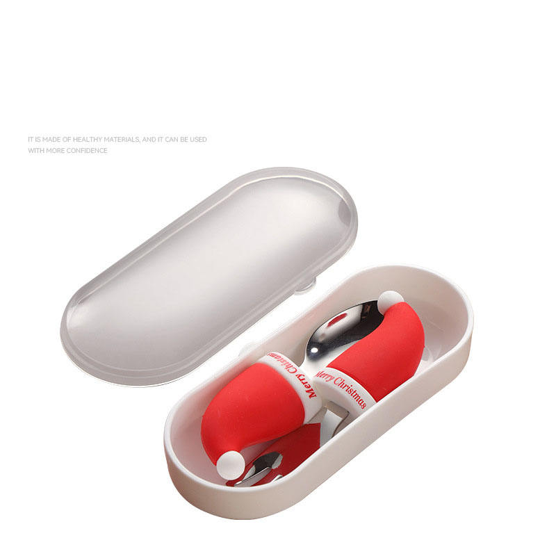 Christmas Hat Fork & Spoon Set (Colorful Box Set)