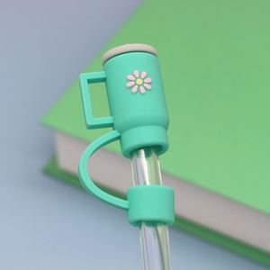 Cartoon Reusable 10mm 3D Silicone Straw Topper Splash Proof Rubber Tumbler Straw Cap Covers - Product Image 4
