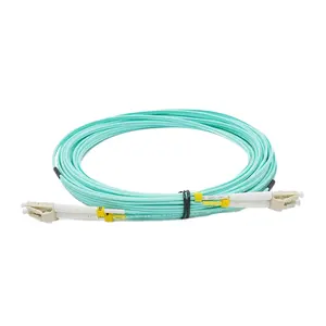 Grosir kabel patch serat optik pra-batas Aqua OM3 kualitas tinggi tahan lama dengan dupleks 3.0mm/2.0mm 50/125 LC-LC