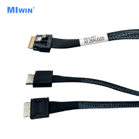 Günstiges Amphenol-Kabel SlimSAS SFF-8654 8X zu Oculink SFF-8611 4X*2 Server-Verbindungskabel für Festplatten-Backplane