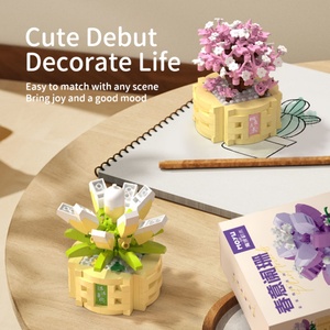 Moyu <b>Mini</b> Lucky Blossom Potted Plant Building Blocks Flower Girl DIY Realistic Model Toy for Gift or Decorative Purpose - Product Image 4