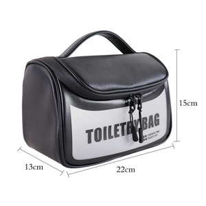 Custom logo Black Transparent PVC Cosmetic <b>Bag</b> Portable Makeup <b>Bag</b> <b>Waterproof</b> Toiletry <b>Bag</b> - Product Image 3