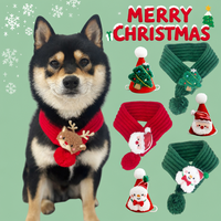 Ensemble de bandanas sportifs pour animaux de compagnie pour l'hiver et Noël, écharpes et cache-cols en tricot doux pour chats et chiens, accessoires parfaits pour les fêtes
