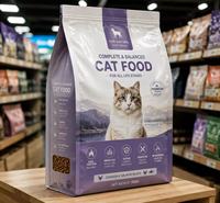Sac d'emballage pour aliments pour chats de qualité alimentaire, pochette à huit soudures latérales en PET/PE, sac personnalisé pour aliments pour animaux de compagnie