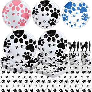 Articles de fête Patte de Chien Rouleante 60-80 Pièces, Vaisselle et Décorations de Table d'Anniversaire à Impression Numérique - Product Image 3
