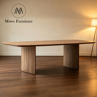 Modernes Wohnzimmer Walnuss Holz Nordisches Möbelstück Rechteckiger Esstisch Esszimmertisch und Stuhl Set für 6-8 Personen Design