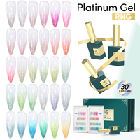 Vernis Gel Platine Haute Densité Super Pigmenté Brillant 15ml à Base d'Eau pour Nail Art Français, Lot de 30 Couleurs Pailletées et Scintillantes, Marque Privée