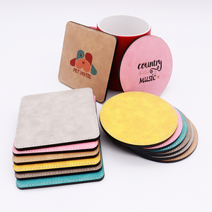 Bán buôn uống Coaster biểu tượng tùy chỉnh món quà giáng sinh PU leathersublimation trống đế lót ly - Product Image 1