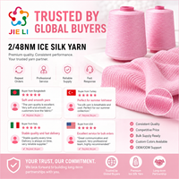 Fil à tricoter de luxe en soie lyocell colorée 2/48NM, effet soie glacée, pour robes d'été et tricots de mode haut de gamme