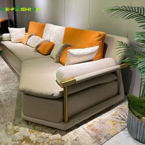 OE-FASHION Роскошный складной современный диван-кровать в классическом итальянском стиле-бежевая кожа для номеров и вилл
