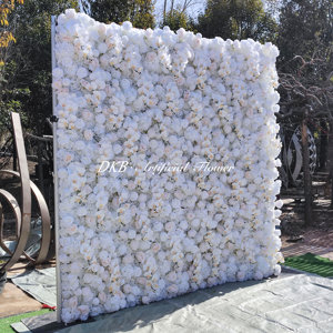 DKB Romantische Hochzeitsdekorationen Hochwertige Künstliche Komplett Weiße Blumenwand für Hochzeitshintergrund-Dekoration - Product Image 4