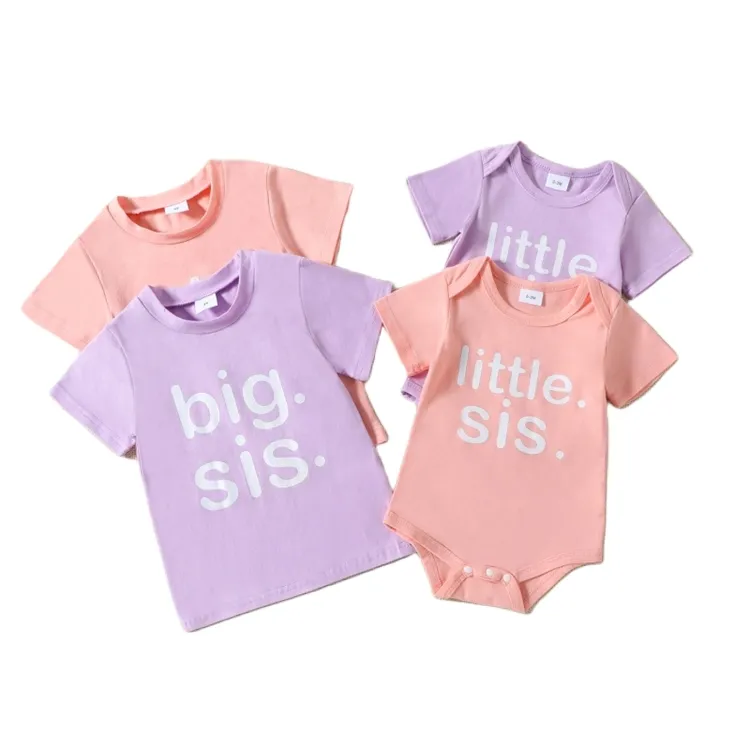 HIPPO KIDS Vêtements assortis pour grandes soeurs et petites soeurs Barboteuses pour bébés filles