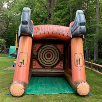 Jeu de fléchettes de lancer de hache gonflable en PVC interactif pour adultes enfants jeu de lancer de hache gonflable de sport de carnaval avec souffleur