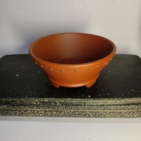 Pot à bonsaï en sable Yixing rond non émaillé, best-seller, avec clou de fixation