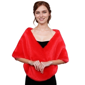 Women Elegant Faux Fur <b>Wedding</b> <b>Shawl</b> Soft Winter Warm Warp Formal Occasions Cloak for Bride Bridesmaids - Product Image 5