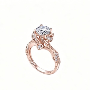 Custom 9K 10K 14K Gold Moissanite <b>Ring</b> <b>Dainty</b> Hammered Wedding Band Fine Jewelry for Men - Product Image 3