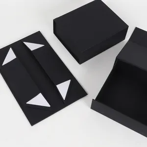 Caja de regalo de papel de almacenamiento plegable magnética cosmética impresa de lujo embalaje para caja de regalo plegable de papel magnético
