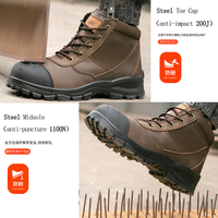Bottes de sécurité en cuir avec embout et semelle intermédiaire en acier RTS, chaussures de travail en cuir de vachette Crazy-horse, chaussures de travail pour l'exploitation minière, l'usine, la construction