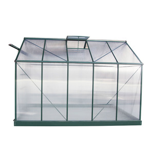 6.2x4.2FT Premium Walk-in Greenhouse with Galvanized Steel <strong>Base</strong> and Polycarbonate Board Garden Growth Tent Garden Building - Product Image 5