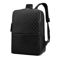 Sac à dos en cuir PU pour homme, grande capacité, imperméable, pour ordinateur portable, idéal pour étudiants et voyages d'affaires - Vente en gros