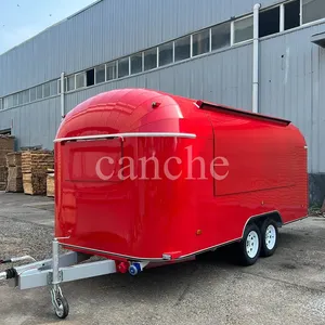 Camion de cuisine mobile personnalisé Canche 5m Red Pizza pour la vente de pizzas en rue - Product Image 1