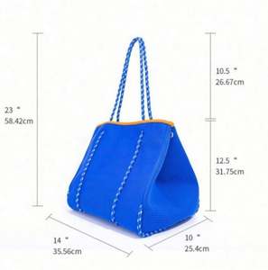 Grand sac de plage multifonctionnel en néoprène pour femmes avec poche intérieure zippée - Product Image 2