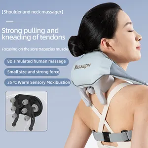 Source Factory Intelligent Shiatsu Smart Electric Tension Portable Pressure Point Pillow Neck Massager For Back Shoulder